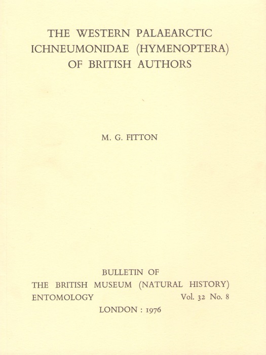 Fitton, M.G. - Western Palaearctic Ichneumonidae (Hymenoptera) of British authors