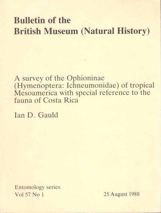 Gauld, I.D. - A survey of the Ophioninae (Hymenoptera: Ichneumonidae) of tropical Mesoamerica with special reference to the fauna of Costa Rica