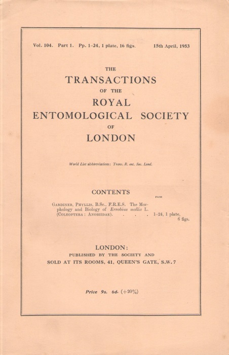 Gardiner, P. - The Morphology and Biology of Ernobius mollis L. (Coleoptera: Anobiidae)