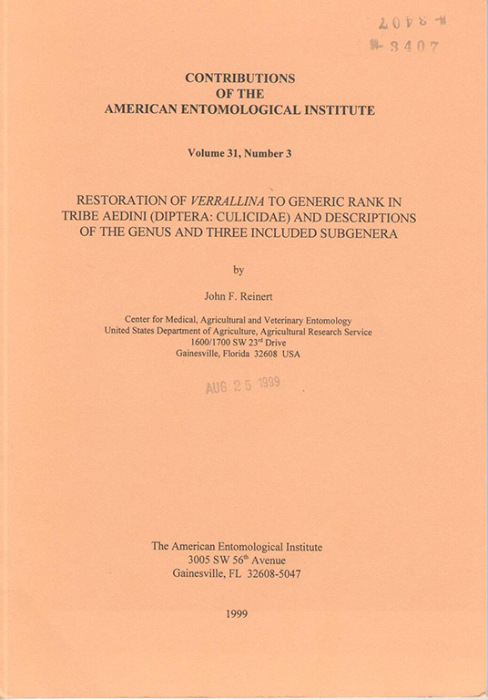 Reinert, J.F. - Restoration of Verrallina to Generic Rank in Tribe Aedini (Diptera: Culicidae) and Descriptions of the Genus and Three Included Subgenera