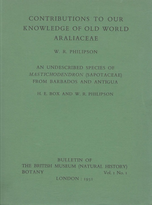 Phlipson, W.R. - Contributions to Our Knowledge of Old World Araliaceae