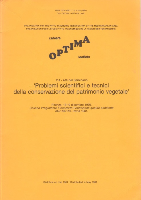 OPTIMA - Problemi scientifici e tecnici della conservazione del patrimonio vegetale