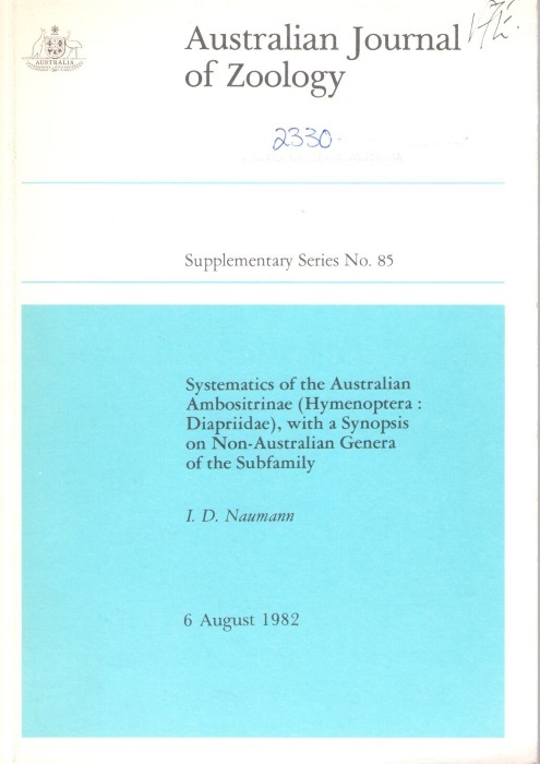 Naumann, I.D. - Systematics of the Australian Ambositrinae (Hymenoptera: Diapriidae): with a synopsis on Non-Australian Genera of the Subfamily