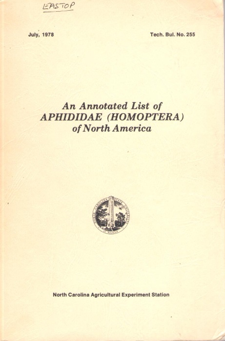Smith, C.F.; Parron, C.S. - Annotated List of Aphididae (Homoptera) of North America