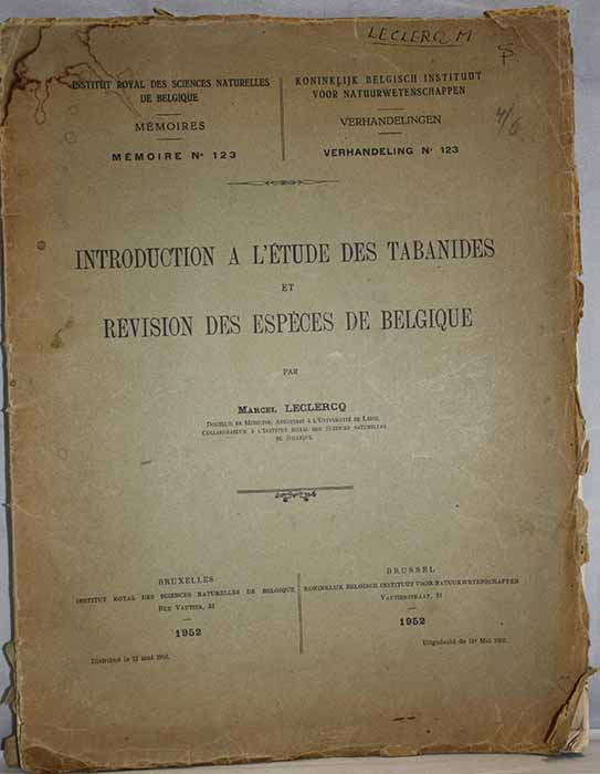 Leclercq, M. - Introduction a l'tude des tabanides et revision des espces de Belgique