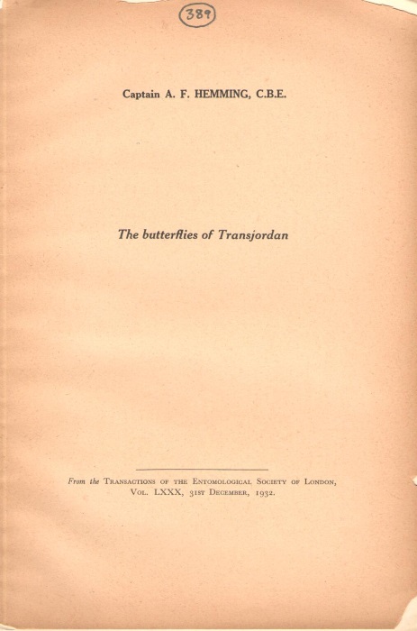 Hemming, A.F. - Butterflies of Transjordan
