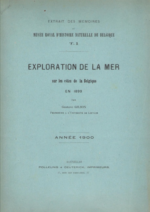 Gilson, G. - Exploration de la mer sur les cotes de la Belgique en 1899