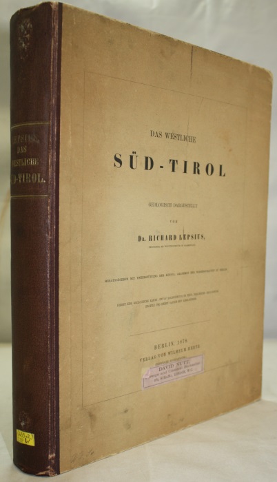 Lepsius, R. - Das Westliche Sd-Tirol: Geologisch Dargestellet
