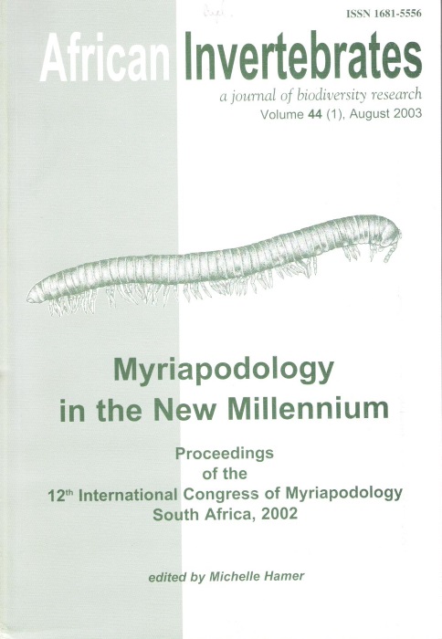 Hamer, M. (Ed.) - Myriapodology in the New Millennium African Invertebrates Vol. 44(1)