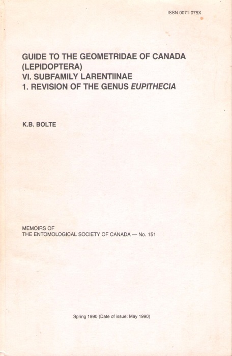 Bolte, K.B. - Guide to Geometridae of Canada (Lepidoptera): VI Subfamily Larentiinae, 1. Revision of the Genus Eupithecia