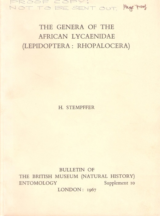 Stempffer, H. - The Genera of the African Lycaenidae (Lepidoptera: Rhopalocera)