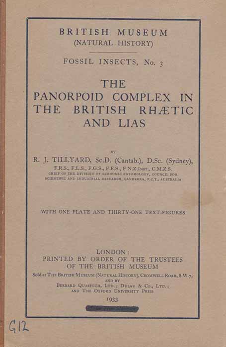 Tillyard, R.J. - The Panorpoid Complex in the British Rhaetic and Lias (Fossil Insects, No. 3)