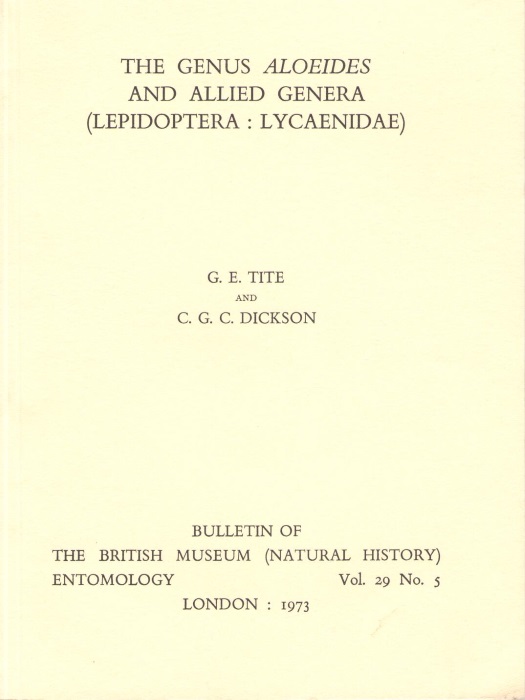 Tite, G.E.; Dickson, E.G.C. - The Genus Aloeides and Allied Genera (Lepidoptera: Lycaenidae)