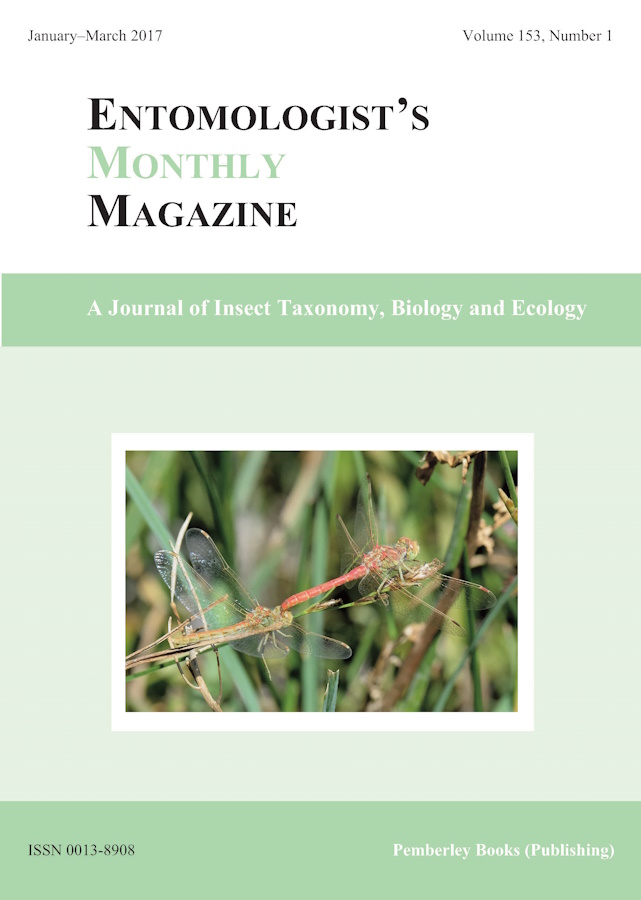  - Entomologist's Monthly Magazine Vol. 153 (2017)