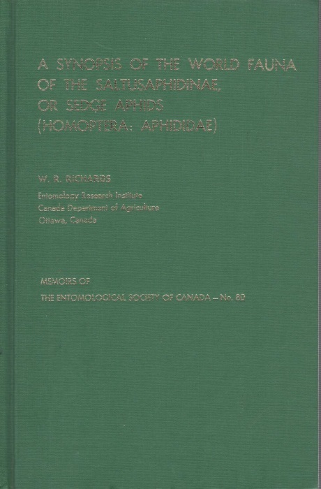 Richards, W.R. - A Synopsis of the World Fauna of the Saltusaphidinae, or Sedge Aphids (Homoptera: Aphididae)