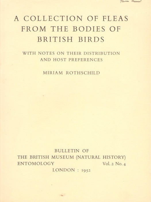 Rothschild, M. - A Collection of Fleas from the Bodies of British Birds: with notes on their Distribution and Host Preferences