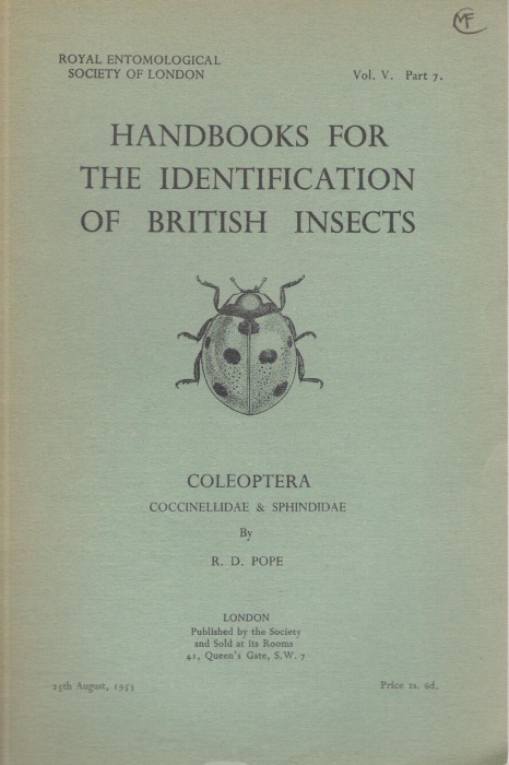 Pope, R.D. - Coleoptera Coccinellidae and Sphindidae (Handbooks for Identification of British Insects 5/7)