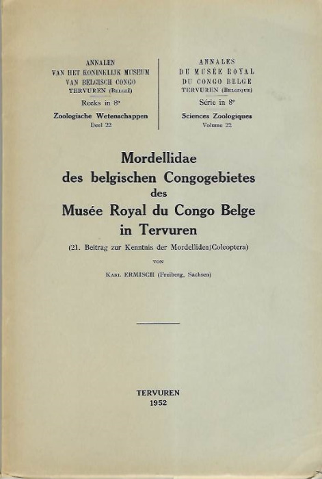 Ermisch, K. - Mordellidae des belgischen Congogebietes des Musee Royal du Congo Belge in Tervuren