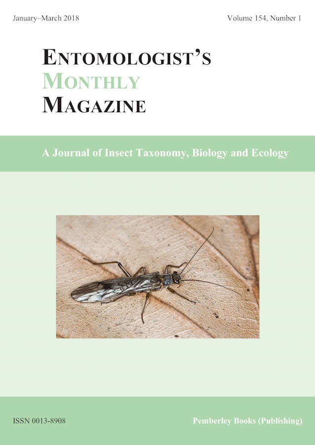  - Entomologist's Monthly Magazine Vol. 154 (2018)