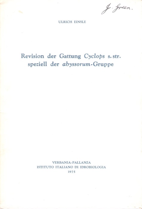 Einsle, U. - Revision der Gattung Cyclops s. str. speziell der abyssorum-Gruppe