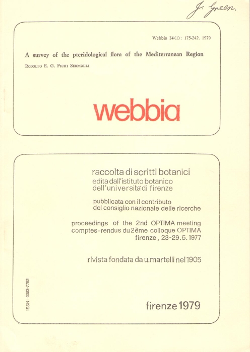 Pichi Sermolli, R.E.G - A Survey of the Pteridological flora of the Mediterranean Region