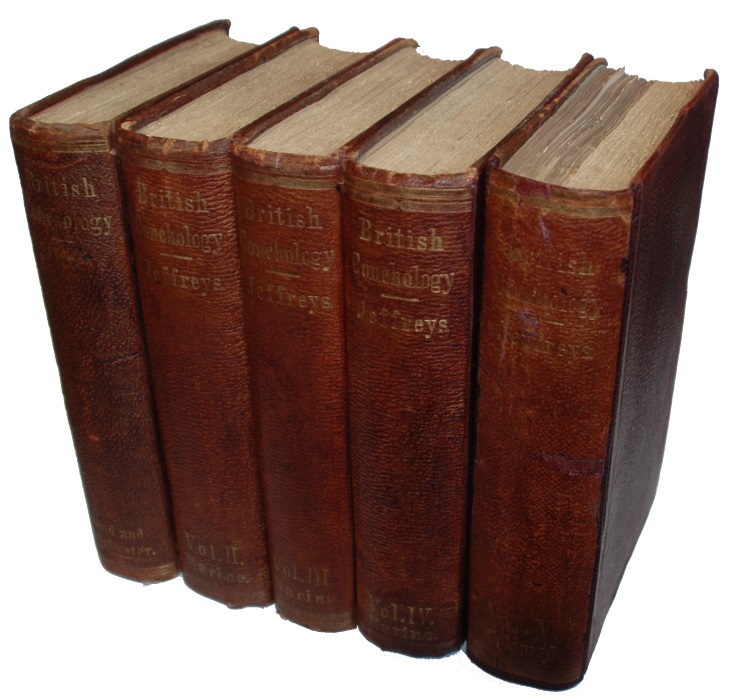 Jeffreys, J.G. - British Conchology or an account of the Mollusca which now inhabit the British Isles and the surrounding seas. Vol. I-V