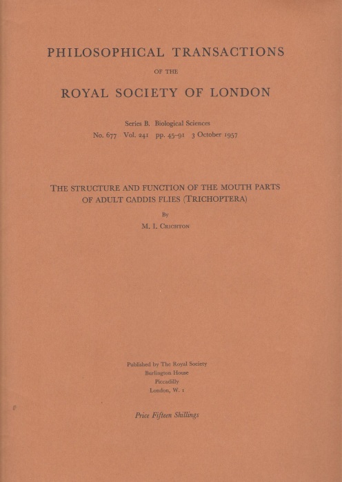 Crichton, M.I. - Structure and Function of the Mouth Parts of Adult Caddid Flies (Trichoptera)