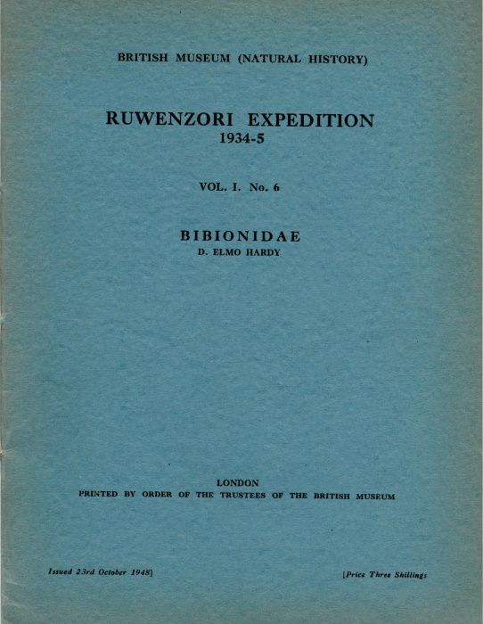 Hardy, D.E. - Ruwenzori Expedition 1934-1935 Vol.1 no.6 Bibionidae