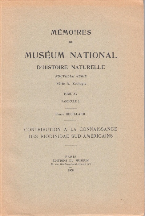 Rebillard, P. - Contribution a la connaissance des Riodinidae Sud-Americains