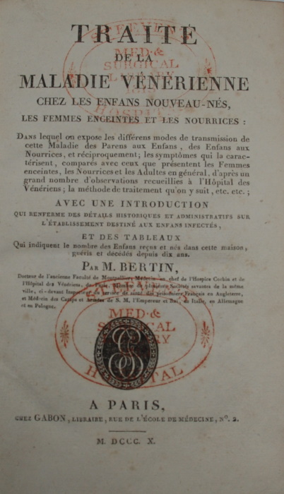 Bertin, Ren Joseph Hyacinthe - Trait de la maladie vnrienne chez les enfans nouveau-ns, les femmes enceintes et les nourrices