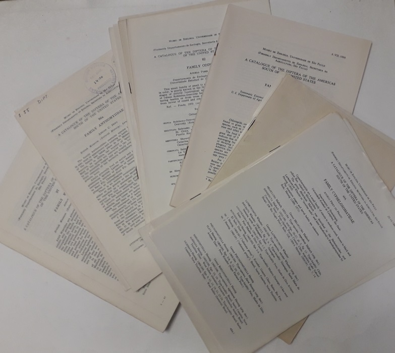 Do Prado, A.P.; Sabrosky, C.W.; Paganelli, C.H. Pont, A.C.; Richards, O.W.; Wirth, W.W. - A Catalogue of the Diptera of the Americas south of the United States Nos. 49a: Cypselosomatidae; 50: Psilidae; 70: Pallopteridae; 72: Sphaeroceridae; 77: Ephydridae; 78: Curtonotidae; 80: Diastatidae; 81: Chloridae; 82: Odiniidae; 84: Clusiidae; 85b: Cne