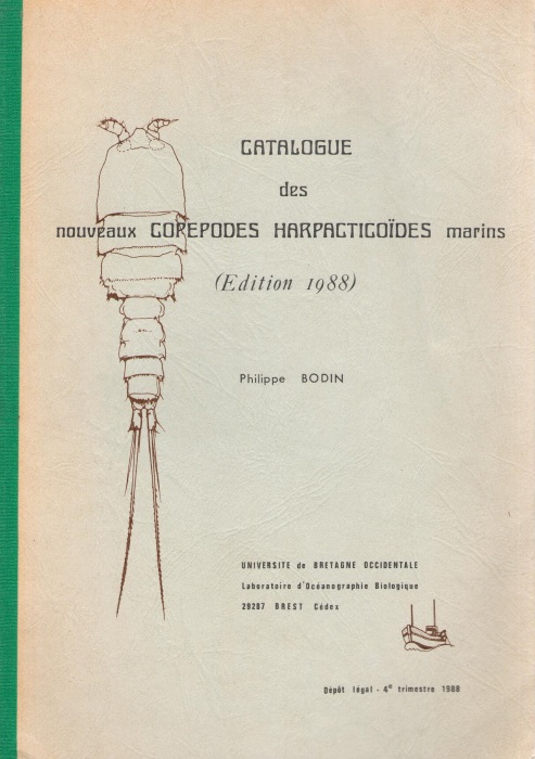 Bodin, P. - Catalogue des Nouveaux Copepodes Harpacticoides Marins (Edition 1988)