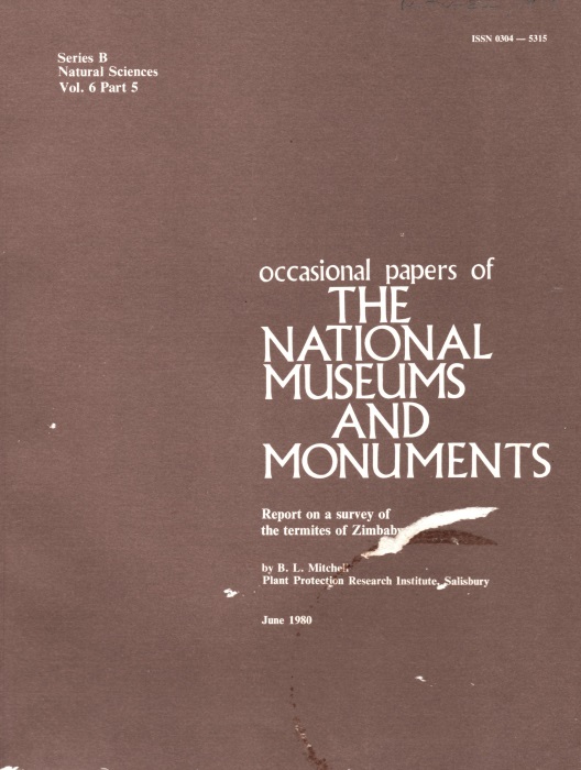 Michell, B.L. - Report on a survey of the termites of Zimbabwe