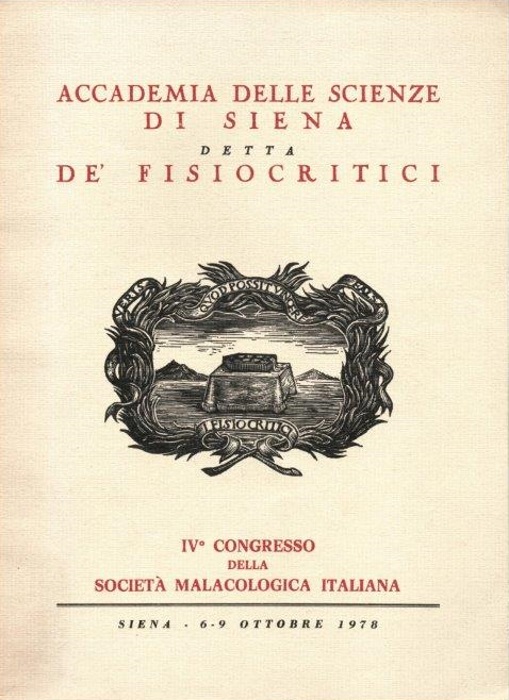 Giusti, F. (Ed.) - Atti del IV Congresso della Societ Malacologica Italiana (Siena 6-9 ottobre 1978)