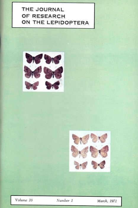 Hovanitz, W. (Ed.) - The Journal of Research on the Lepidoptera. Vol. 10(1)-11(3)