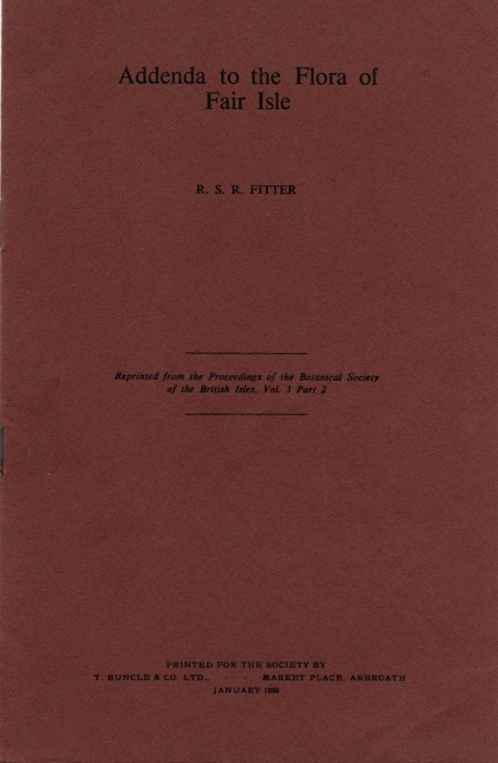 Fitter, R.S.R. - Addenda to the Flora of Fair Isle