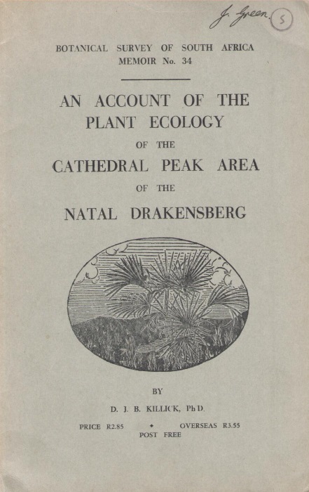 Killick, D.J.B. - An Account of the Plant Ecology of the Cathedral Peak Area of the Natal Drakensberg