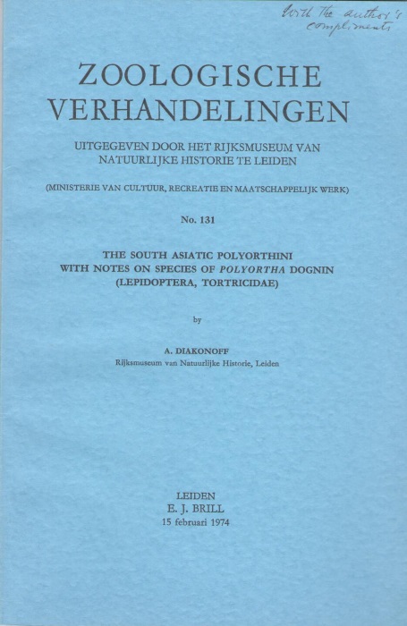 Diakonoff, A. - The South Asiatic Polyorthini with notes on species of Polyortha Dognin (Lepidoptera, Tortricidae)