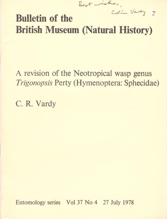 Vardy, C.R. - A Revision of the Neotropical wasp genus Trigonopsis Perty (Hymenoptera: Sphecidae)