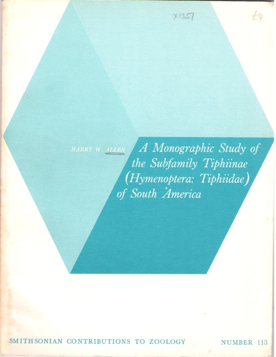 Allen, H.W. - Monographic study of the subfamily Tiphiinae (Hymenoptera: Tiphiidae) of South America