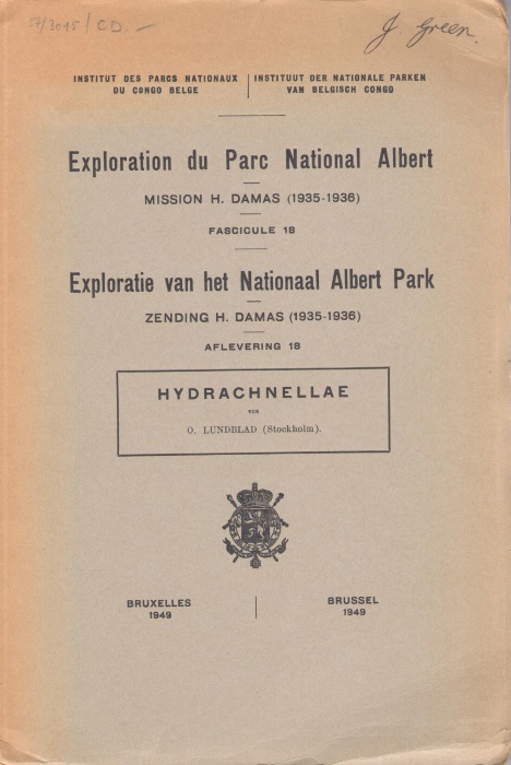 Lundblad, O. - Exploration du Parc National Albert Mission H. Damas (1935-1936) Hydrachnellae