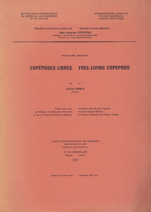 Einsle, U. - Coppodes Libre / Free-Living Copepods (Hydrobiological Survey of the Lake Bangweulu Luapula River Basin Vol. XII, fasc. 1)
