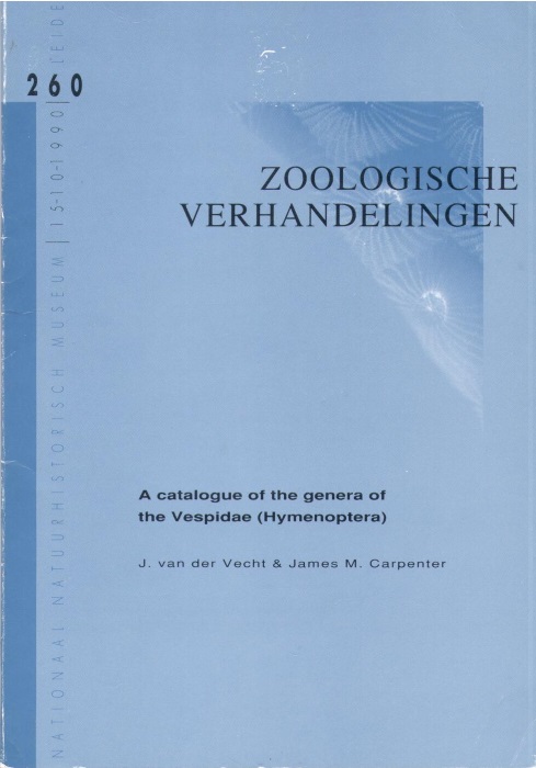 Vecht, J. van der; Carpenter, J.M. - A catalogue of the genera of the Vespidae (Hymenoptera)