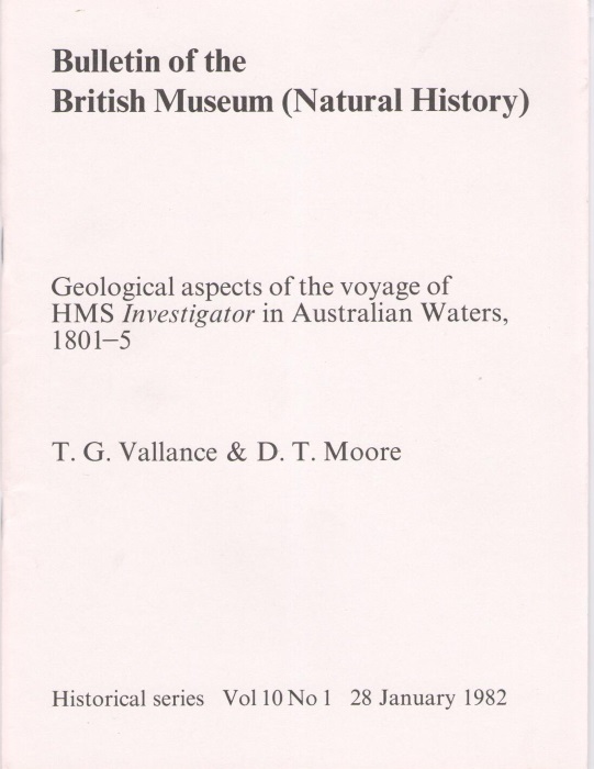 Vallance, T.G.; Moore, D.T. - Geological aspects of the voyage of HMS Investigator in Australian Waters, 1801-5