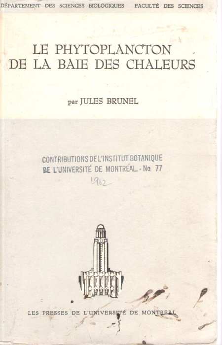 Brunel, J. - Le Phytoplancton de la Baie des Chaleurs