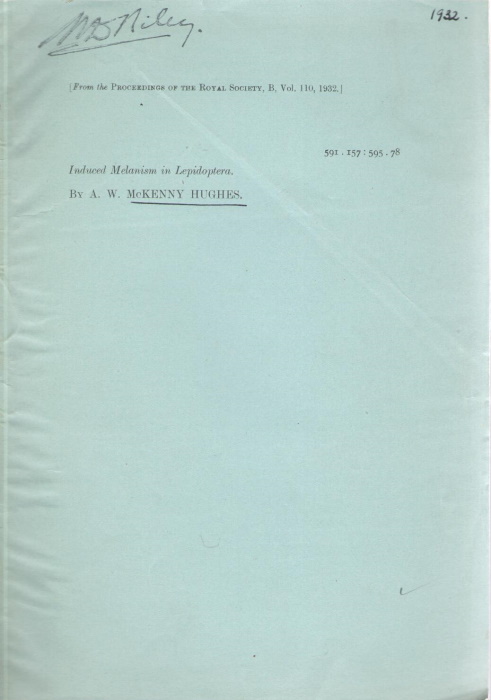 McKenny Hughes, A.W. - Induced Melanism in Lepidoptera