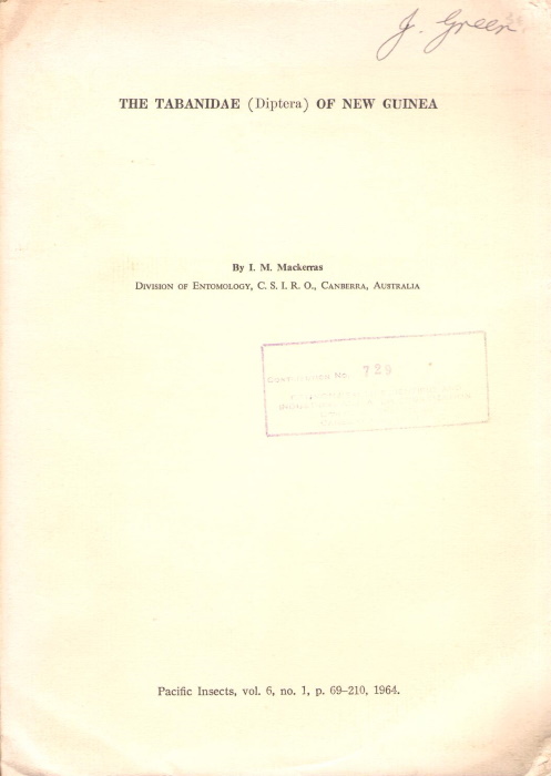 Mackerras, I.M. - The Tabanidae (Diptera) of New Guinea