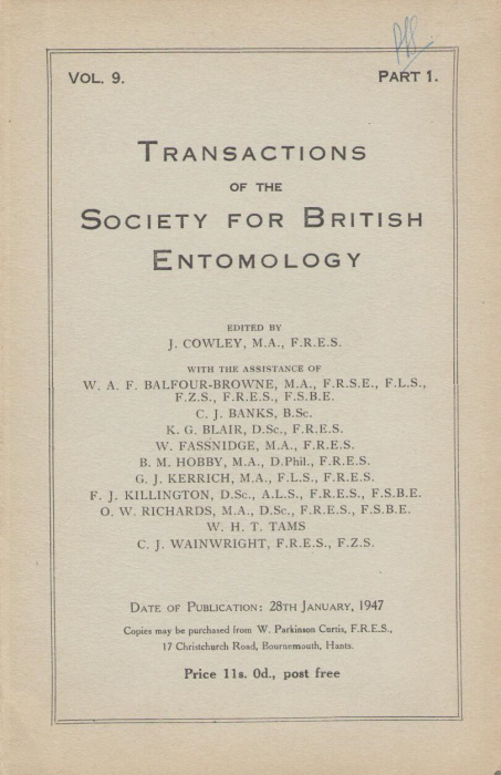 Curtis, W.P. - A List of the Lepidoptera of Dorset. Pt II