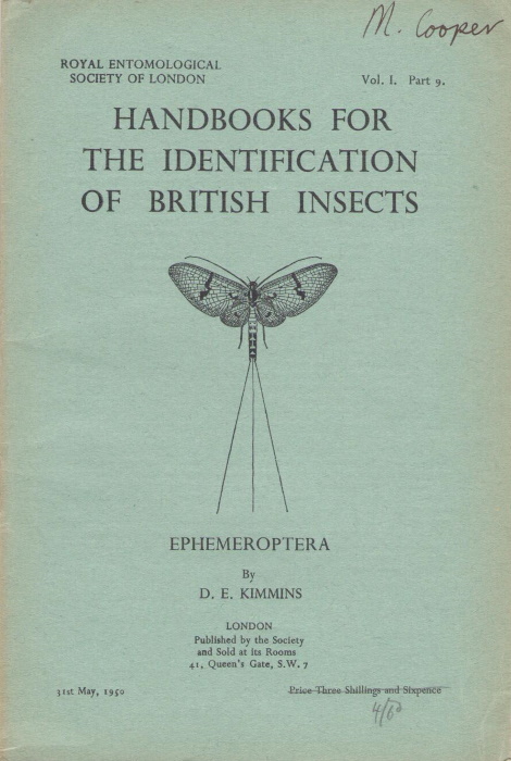 Kimmins, D.E. - Ephemeroptera (Handbooks for the Identification of British Insects 1/9)