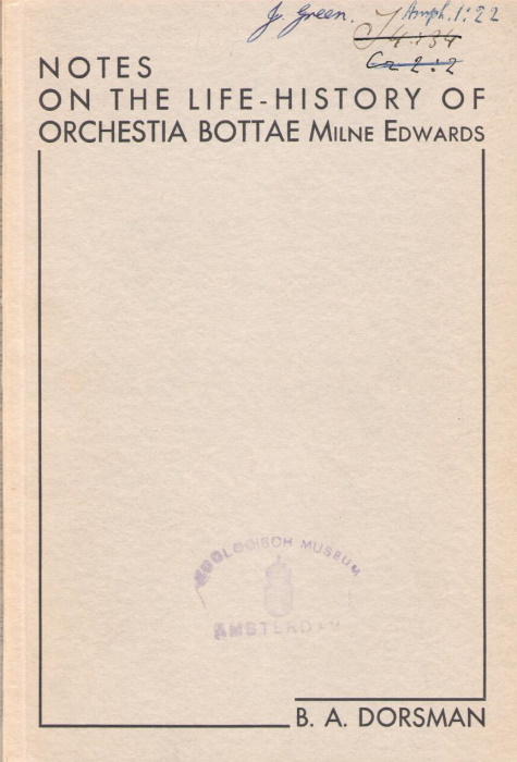 Dorsman, B.A. - Notes on the Life-History of Orchestia bottae Milne Edwards